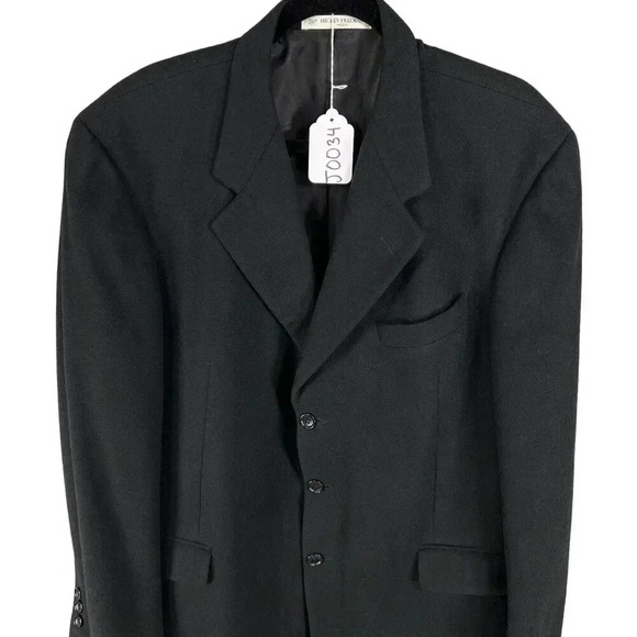 Hickey Freeman Mens 44 Long 100% Cashmere Black Sport Coat Wedding Old Money - Picture 16 of 16